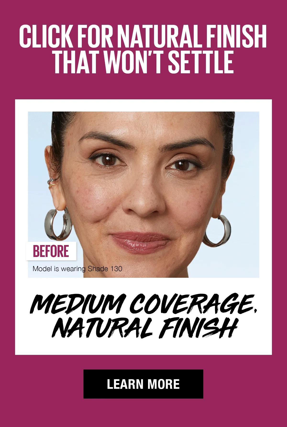 Click for natural finish won't settle