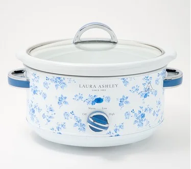Laura Ashley 3.5 Quart Slow Cooker w/ Glass Lid and 4 Heat Settings