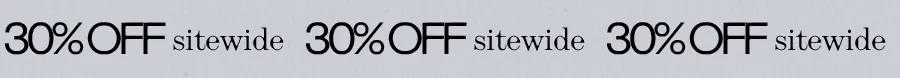 30% OFF sitewide