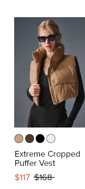Extreme Cropped Gold Rush Puffer Vest