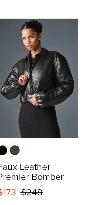 Faux Leather Cropped Premier Bomber