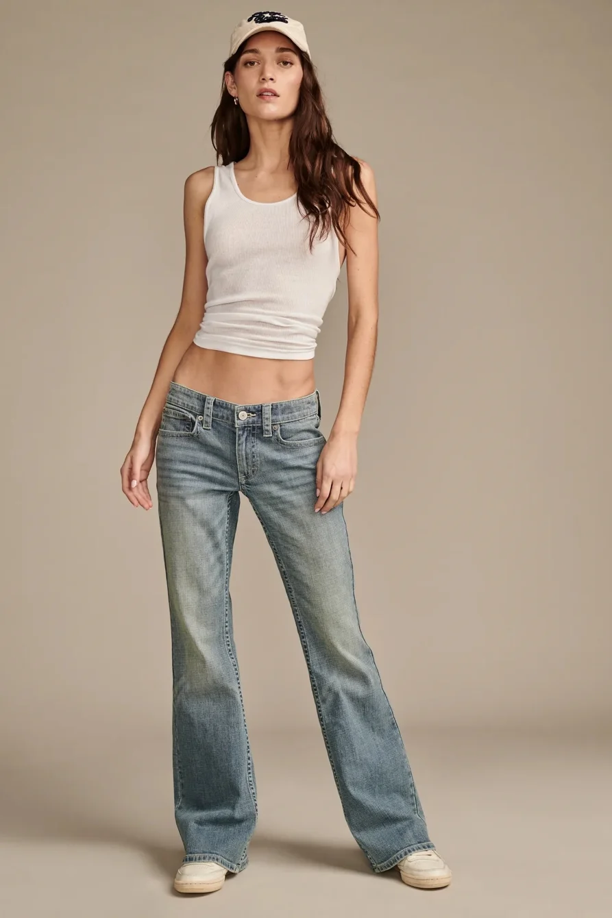 Image of Lucky Brand Low Rise Flare - Women's Pants Denim Flare Flared Jeans in Breakfast Club