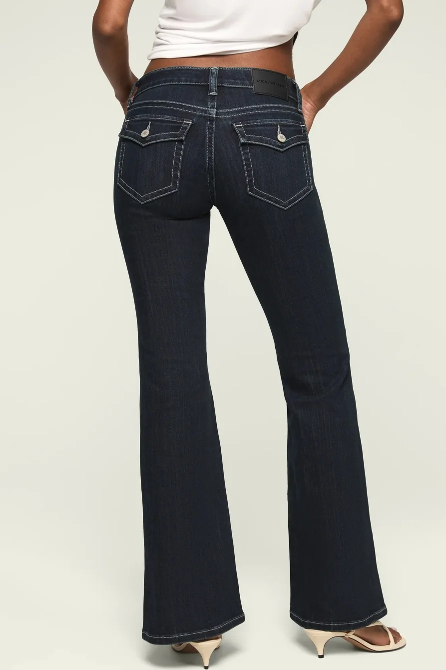 Image of Lucky Brand Low Rise Flare - Women's Pants Denim Flare Flared Jeans in Late At Night Wash