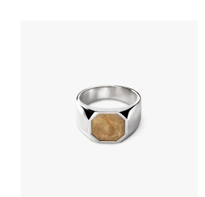 Octagonal Inlay Signet Ring Petoskey