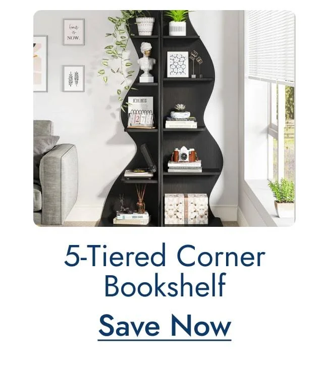 5-Tiered Corner Bookshelf