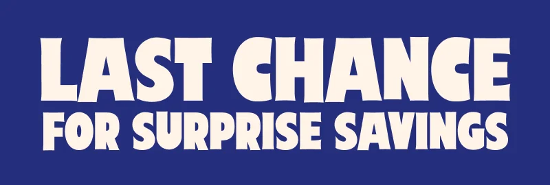 Last Chance for Surprise Savings