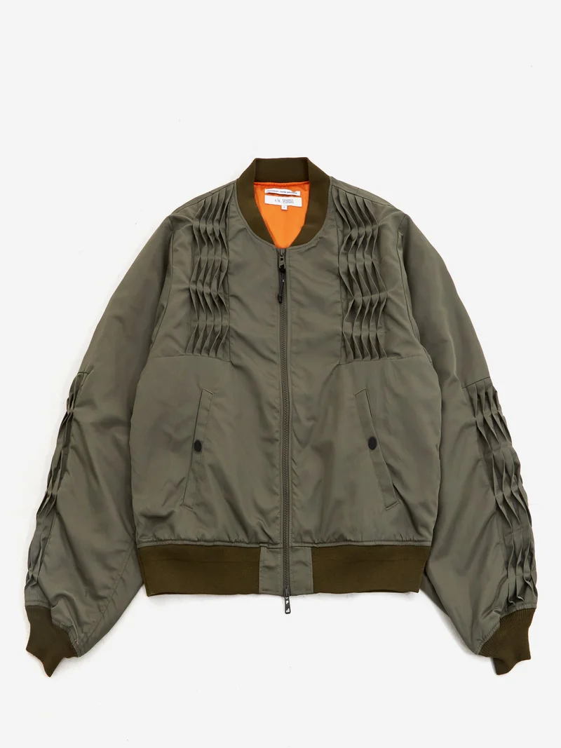 Image of F/CE Folding Pleats Flight Jacket - Olive