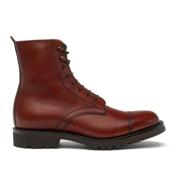 Trudie Capped Derby Boot in Dark Leaf Calf Leather