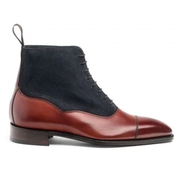 Elkington Balmoral Boot in Dark Leaf Calf/Oceano Suede