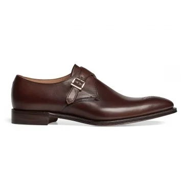 Leeds Buckle Monk Shoe in Mocha Calf Leather