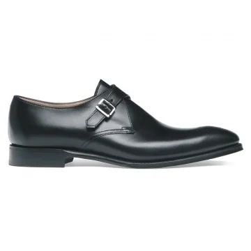 Leeds Buckle Monk in Black Calf Leather