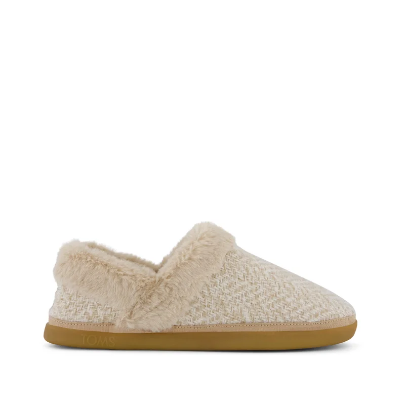 Image of Womens Oslo Convertible Slipper Oatmeal Herringbone