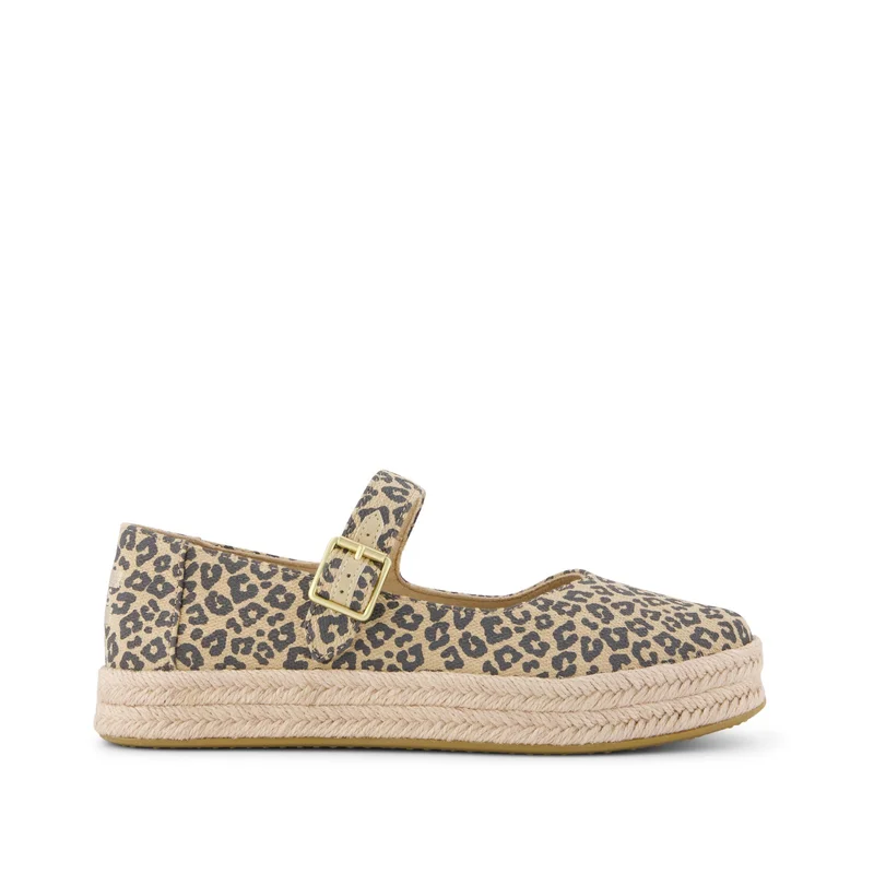 Image of Womens Carolina Mary Jane Espadrille Natural Leopard Print