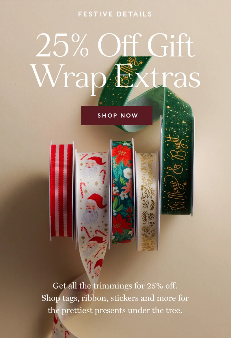 25% Off Gift Wrap Extras