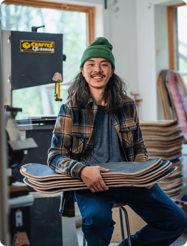 From skateboards