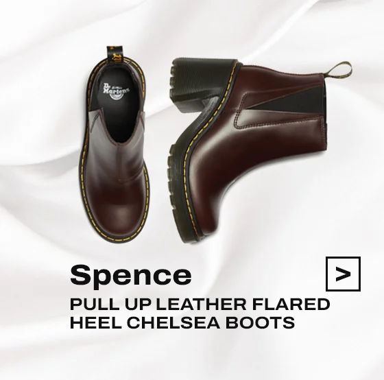 Spence Pull Up Leather Flared Heel Chelsea Boots