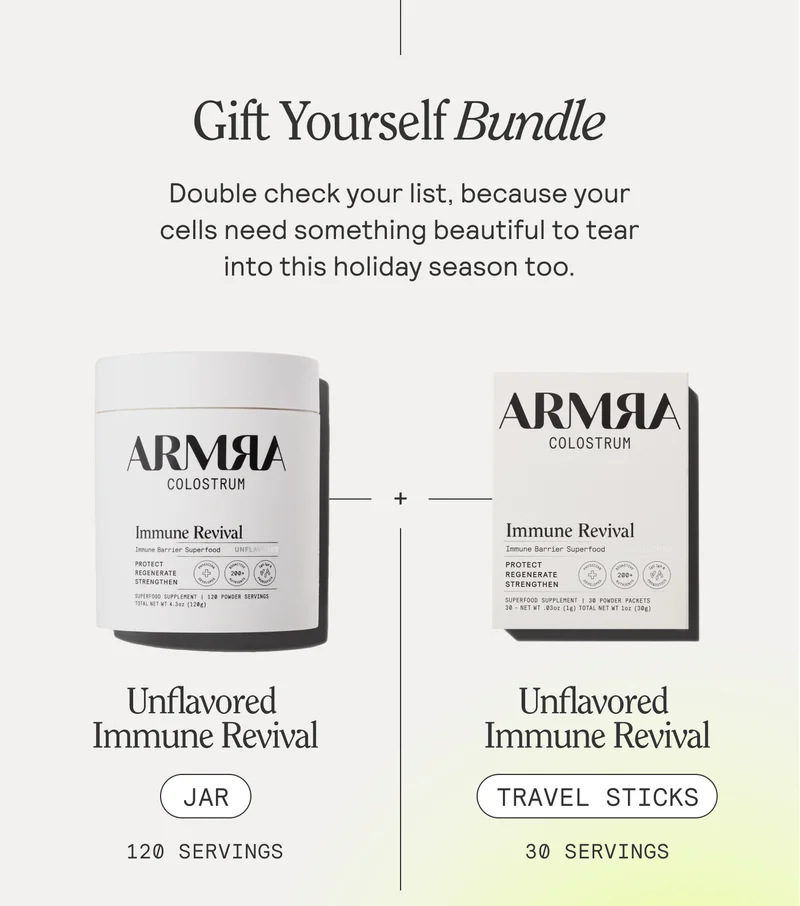 The Gift Yourself Bundle  Double check your list, because your cells need something beautiful to tear into this holiday season too. Unflavored Jar and Travel Sticks