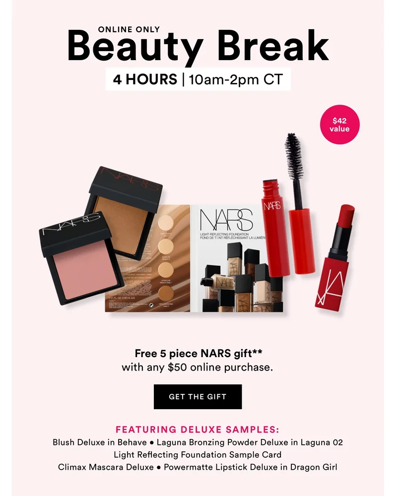 Free X Piece X Gift** with any $50 online purchase.