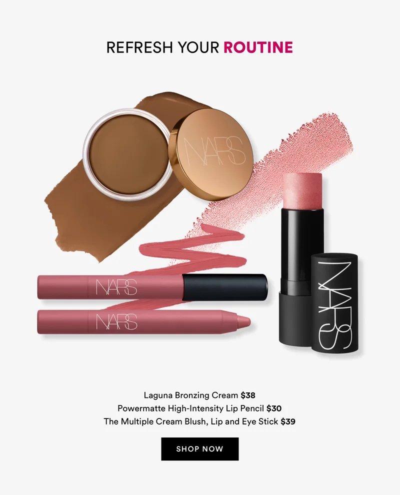 Refresh your Routine | Laguna Bronzing Cream $38 | Powermatte High-Intensity Lip Pencil $30 | The Multiple Cream Blush, Lip and Eye Stick $39 | Shop now