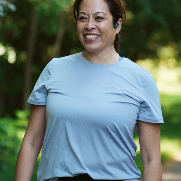 Woman wearing a t-shirt