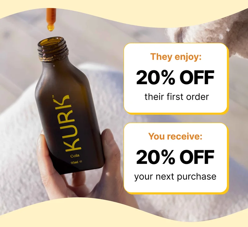 ✔ They enjoy 20% off their first order ✔ You receive 20% off your next purchase