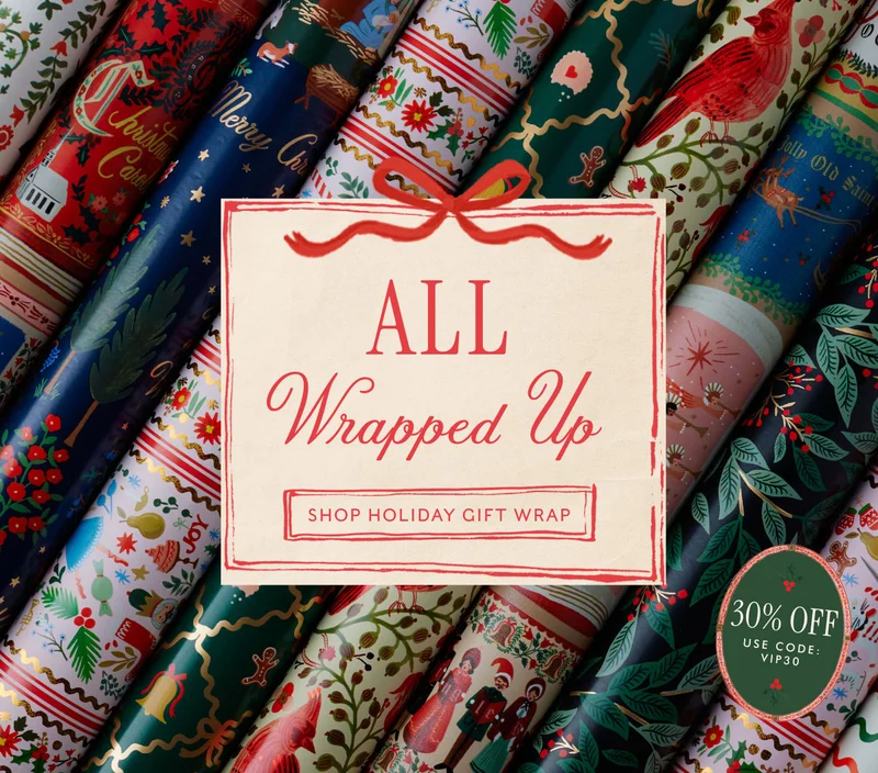 All Wrapped up - shop holiday gift wrap 30% OFF USE CODE: discount code