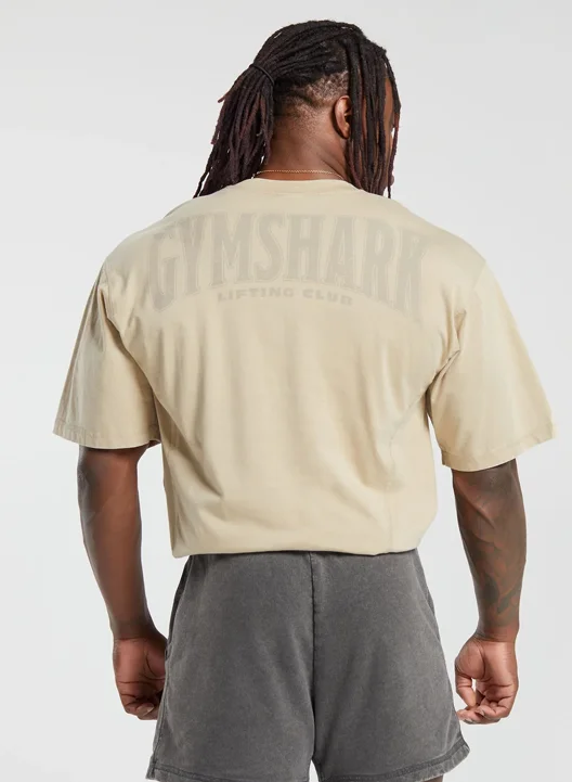 HERITAGE WASHED T-SHIRT. DESERT BEIGE.