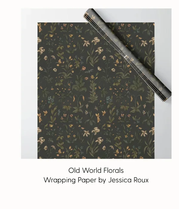 Old World Florals Wrapping Paper by Jessica Roux