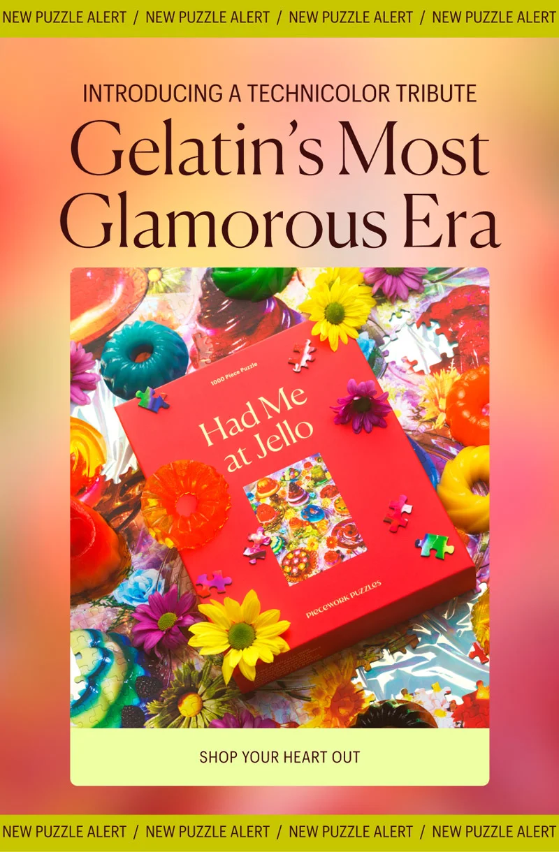 New Puzzle Alert: introducing a retro dreamscape, where jelly towers glisten and color reigns supreme: Meet Had Me At Jello