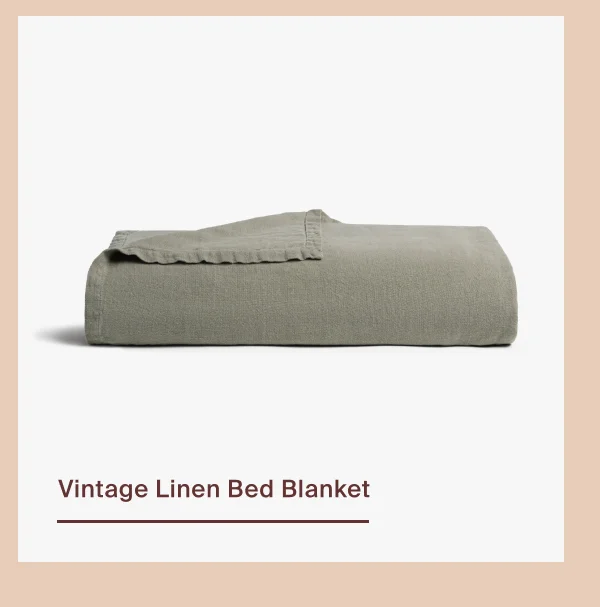 Save on Vintage Linen Bed Blanket
