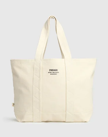 Tactical Canvas Tote Bag - Ecru White