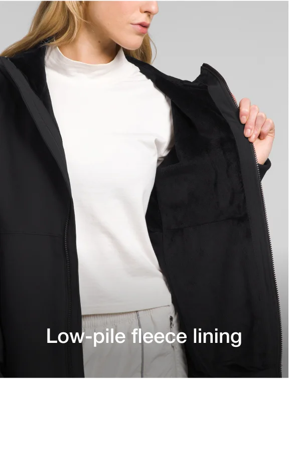 Low-pile fleece lining