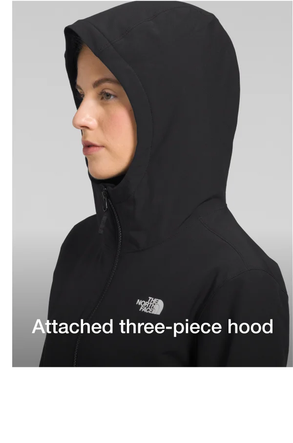 Attached three-piece hood