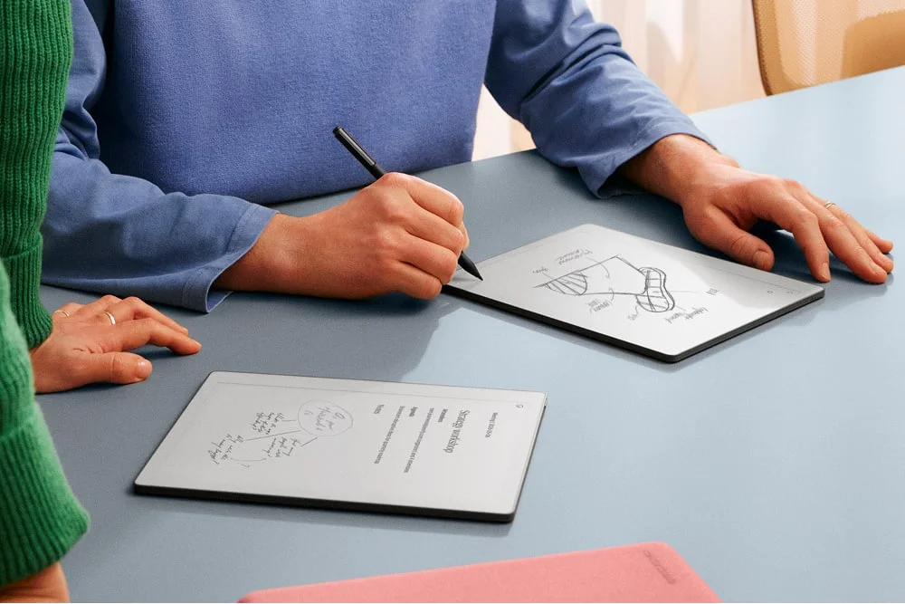 Man sketching an idea on a reMarkable Paper Pure