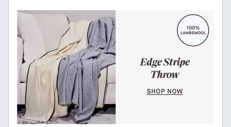 Edge Stripe Throw. 100% LAMBWOOL. -- SHOP NOW