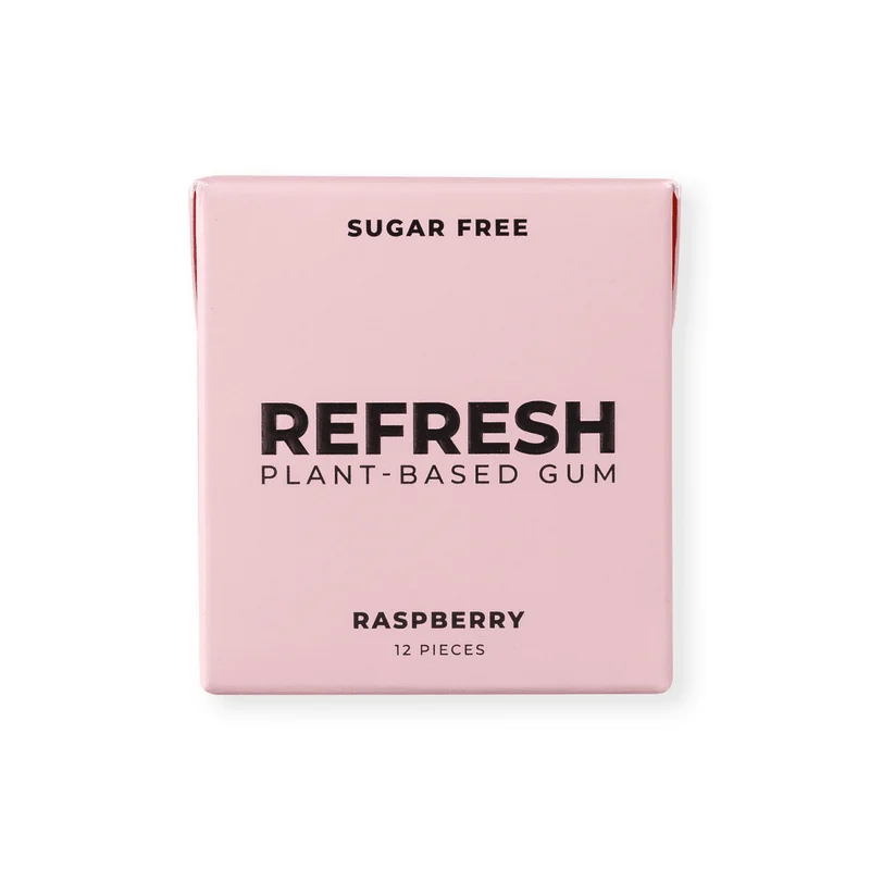 Plant-Based Gum, Raspberry, 12 Ct