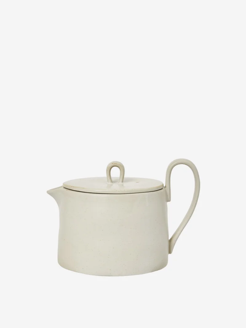 Image of ferm LIVING Flow Tea Pot - Off-White Speckle