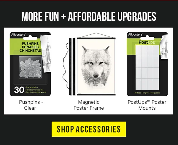More fun and affordable upgrades. Add accessories like lightweight magnetic frames, pushpins and more for a quick and affordable way to make your posters ready to hang!