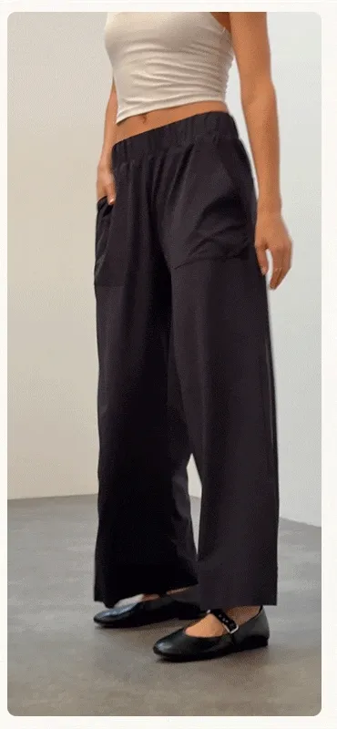 Easy Wide Leg Pant in True Black