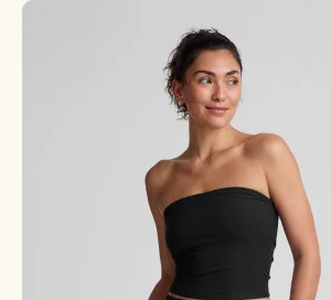 Spacedye Strapless Top in Darkest Night