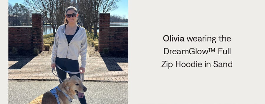 Olivia: DreamGlow™ Full Zip Hoodie (Sand)