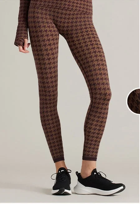 Houndstooth Seamless Legging: Brown Berry