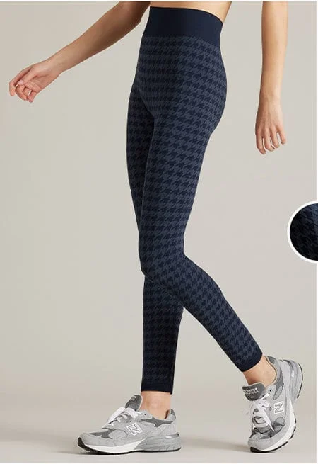 Houndstooth Seamless Legging: Navy Blue