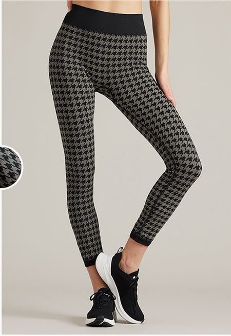 Houndstooth Seamless Legging: Black