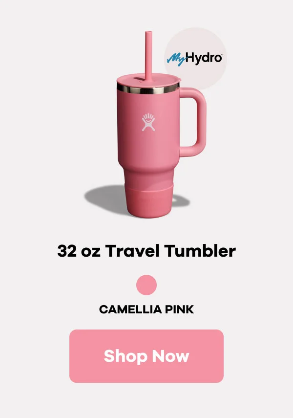32 oz Travel Tumbler | Camellia Pink | Shop Now