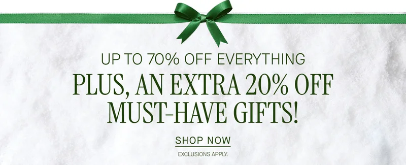 UP TO 70% OFF EVERYTHING