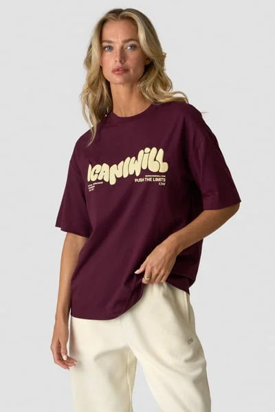 Image of Everyday Oversized Cotton T-Shirt Dark mahogany