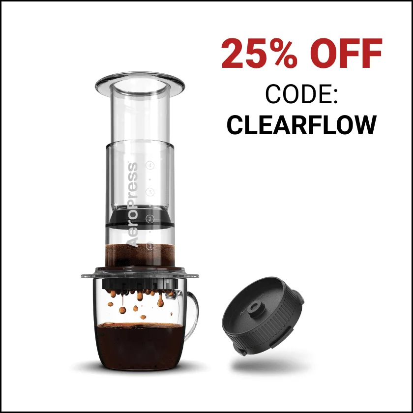 AeroPress Clear Coffee Maker & Flow Control Filter Cap Bundle