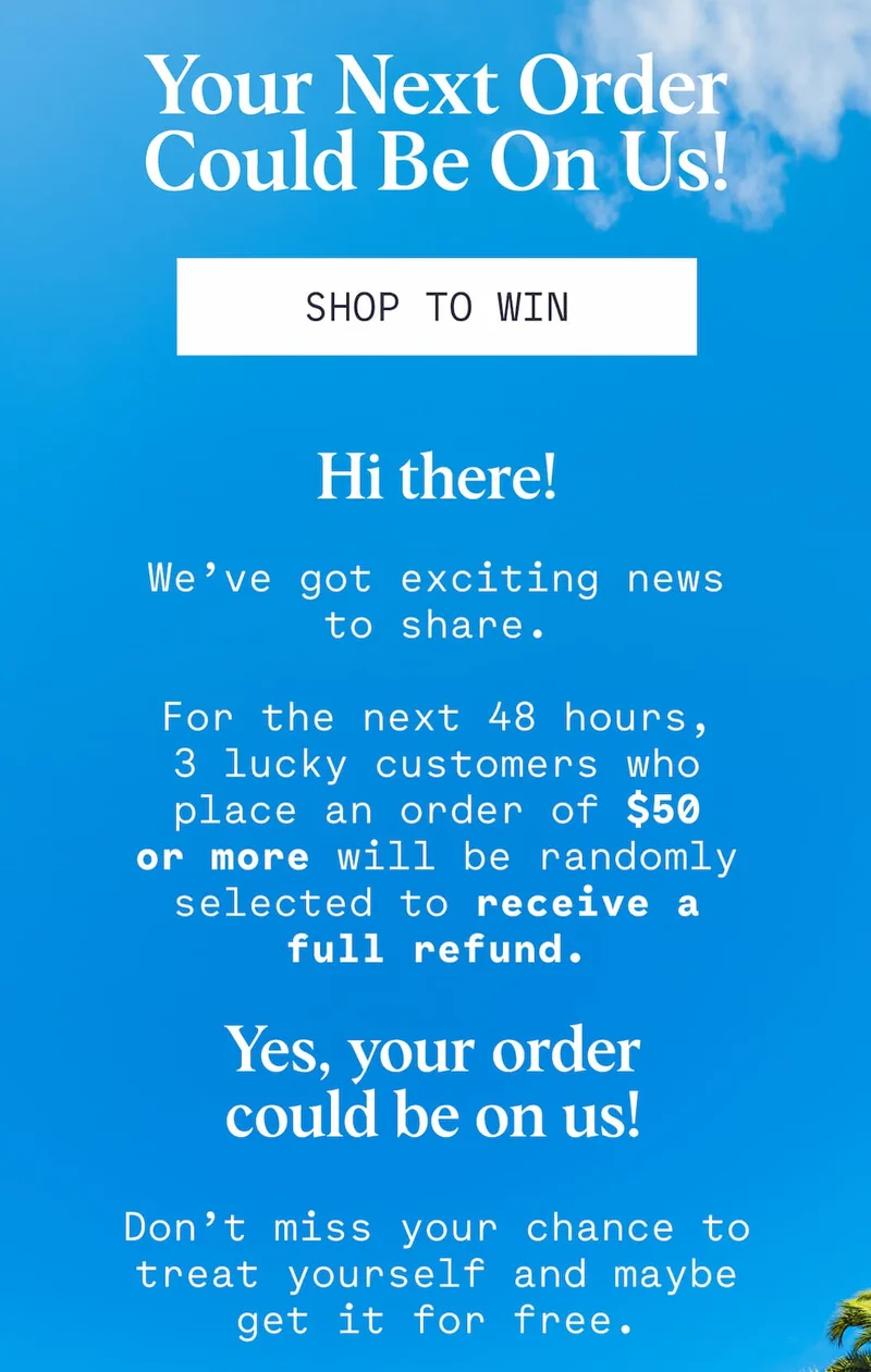 Your Next Order Could Be On Us!