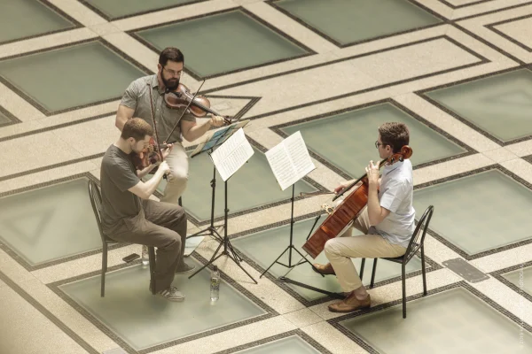 Three musicians playing